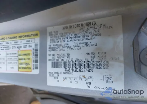 2018 Ford Fusion Hybrid Se z USA, uszkodzony, nr VIN 3FA6P0LU3JR137400